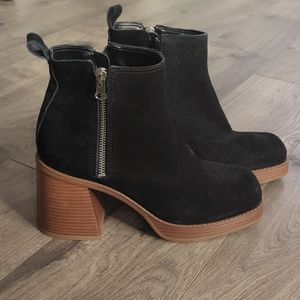 New Copper Key Black Suede Boots